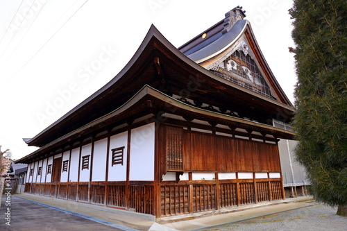 The small town s historic ancient Japanese temple of Hida Furukawa town  Gifu. Japan.