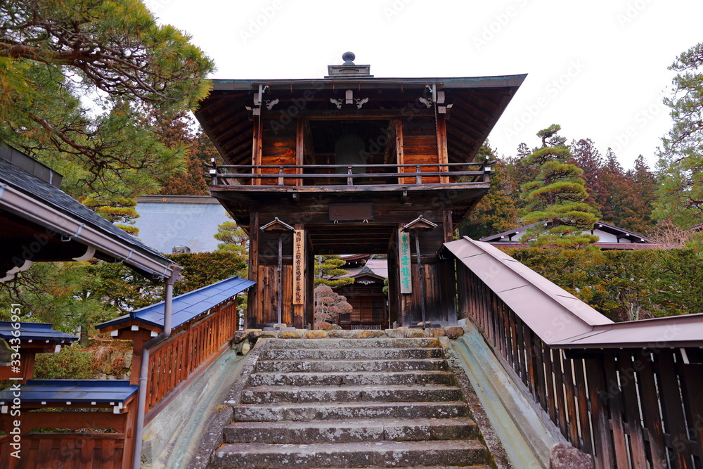 well preserved traditional temple in old town area of Hida-Takayama, Gifu, Takayama, Japan