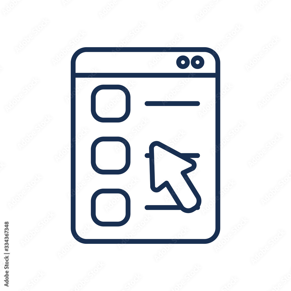 web page with cursor icon, line style web page with cursor icon, line style