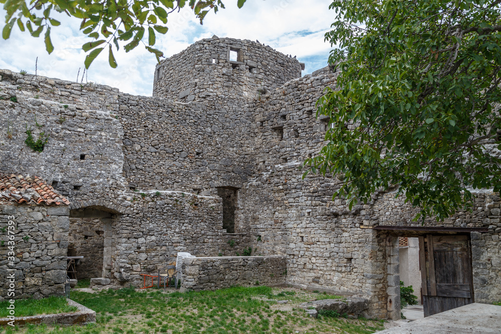 Medieval fortifications of the old Boljun village in Istria, Croatia
