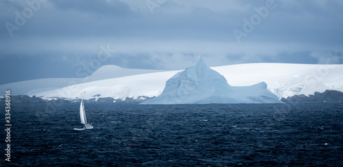 Sailing in stormy waters, Antarctic Peninsula,