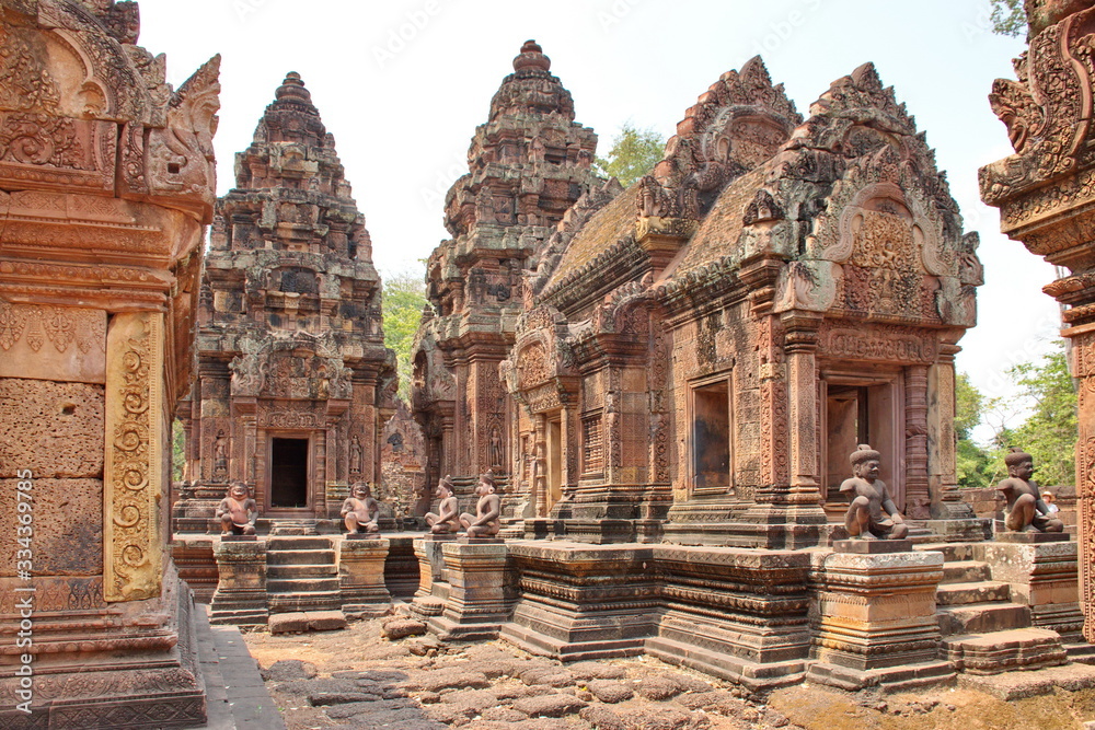 Closeup shot of famous Angkor Wat temple in Cambodia