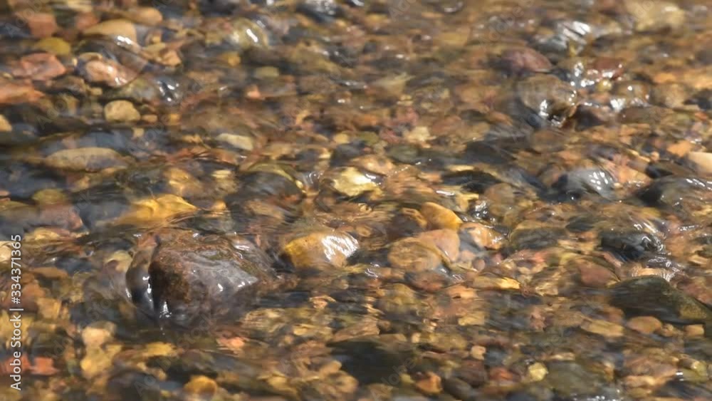 River stones or pebbles on the river shore underwater River stones or pebbles on the river shore underwater