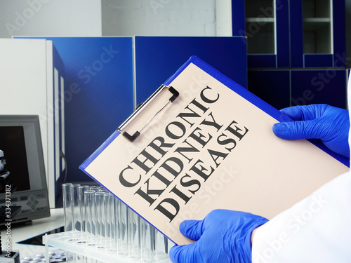 Chronic Kidney Disease CKD diagnosis in the medical laboratory. photo