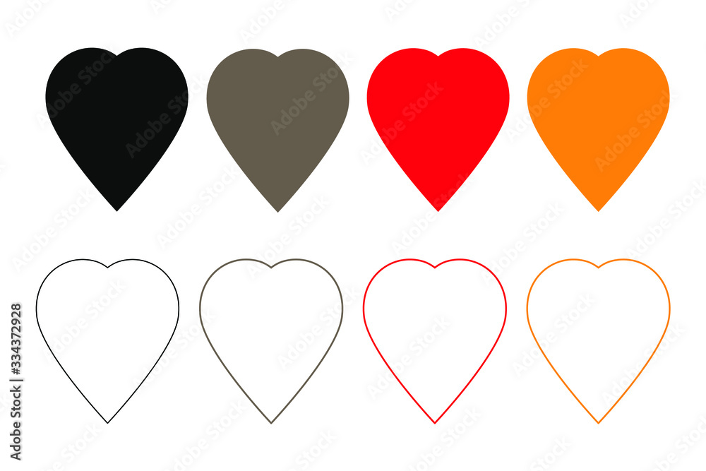 Collection of heart illustrations, Love symbol icon set, love symbol Collection of heart illustrations, Love symbol icon set, love symbol