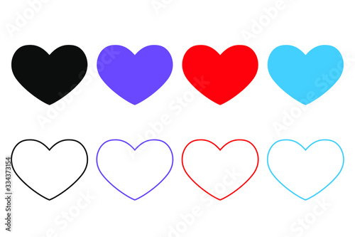 Collection of heart illustrations  Love symbol icon set  love symbol 
