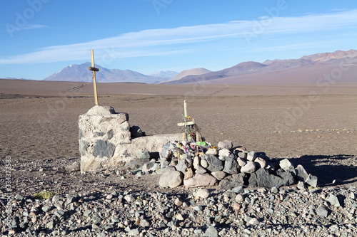 Grave near the old Caipe station in Salta Province in northwestern Argentina photo