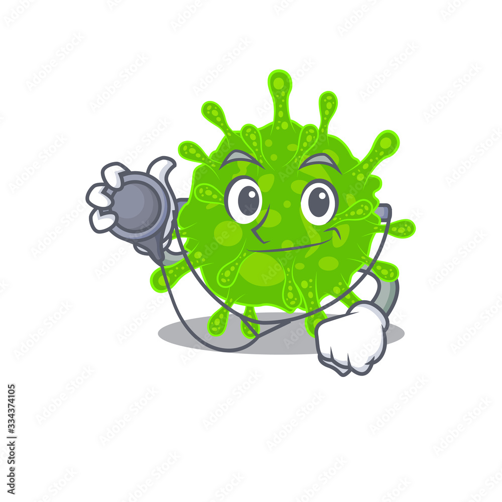 An elegant flaviviridae in a Doctor Cartoon character with tools