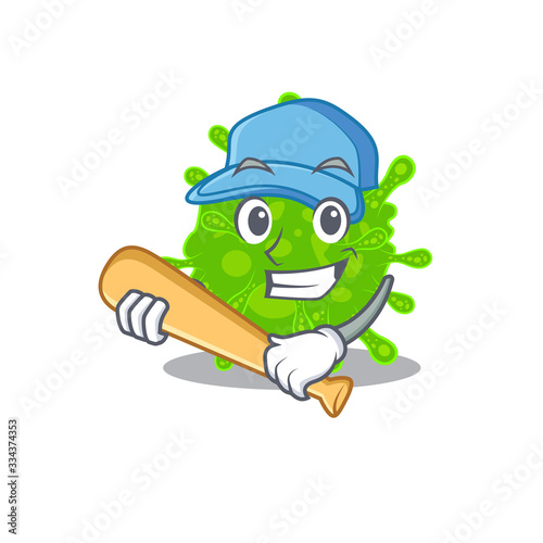 Mascot design style of flaviviridae with baseball stick