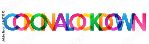 CORONA LOCKDOWN colorful vector typography banner