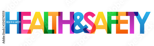 HEALTH & SAFETY colorful vector typography banner