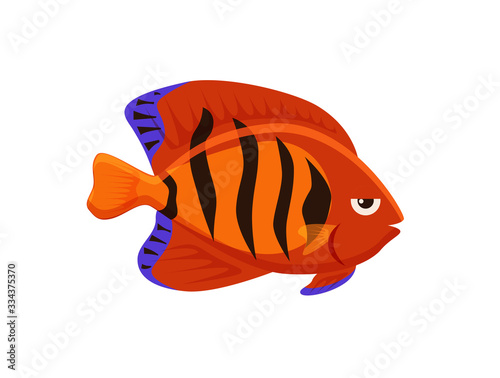 Cute fish vector illustration icons set. Tropical fish, sea fish, aquarium fish