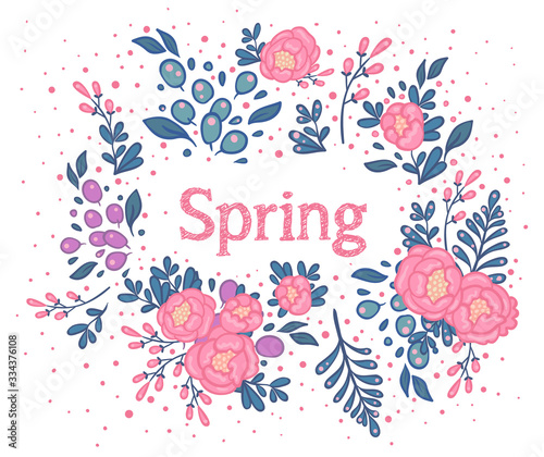 Vintage floral hand drawn rose with leaves. Tattoo flower design element. Iso...