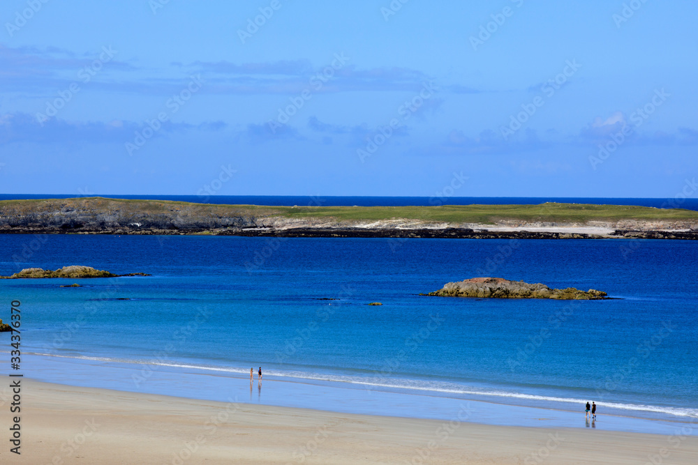 Durness -  (Scotland), UK - August 11, 2018: The beaches at Durness peninsula, Scotland, Highlands, United Kingdom