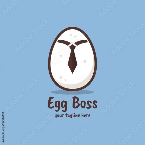 Egg boss logo with flat design