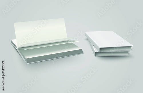 Vector Empty Notebook With Blank Cover Books Illustration Set