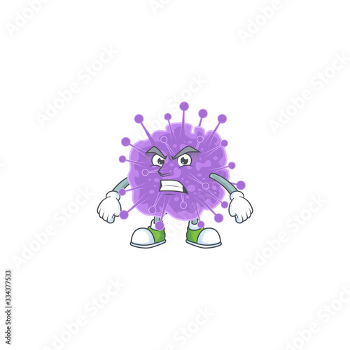 Charming coronavirus influenza mascot design style waving hand