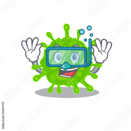 A cartoon picture featuring flaviviridae wearing Diving glasses