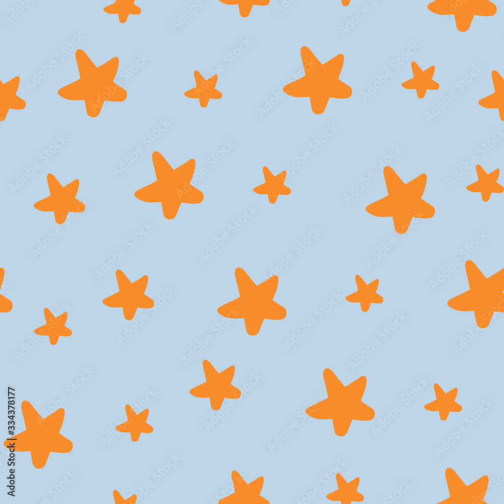Fototapeta Seamless vector pattern with stars. Pattern for fabric, textile, wrapping paper, wallpaper, web. Flat design. Vector stock illustration.