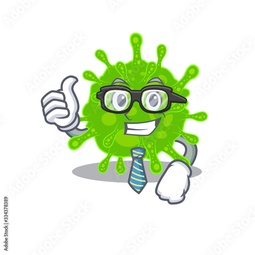 Flaviviridae Businessman cartoon character with glasses and tie