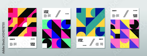 Vintage retro design vector covers set. Swiss style colorful geometric compositions for book covers, posters, flyers, magazines, business annual reports (100 matches)
