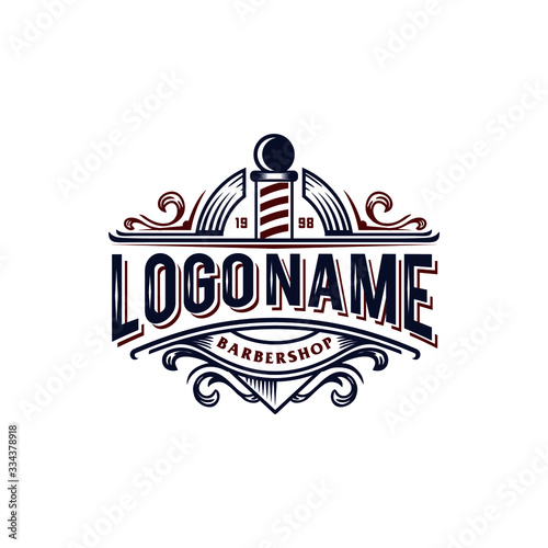 Vintage retro classic barbershop logo VECTOR Category