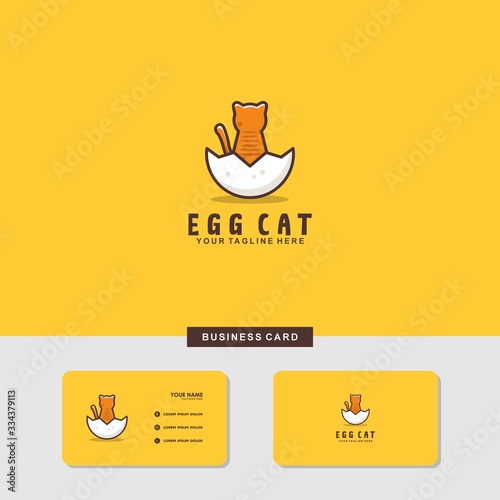 Cat Egg logo with business card