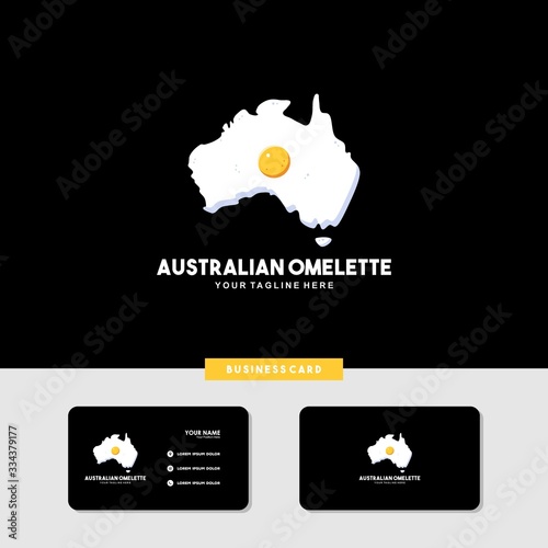 Australian omelette logo with business card