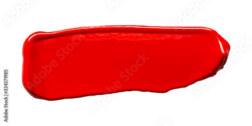 Vector red glossy paint texture isolated on white - acrylic banner for Your design