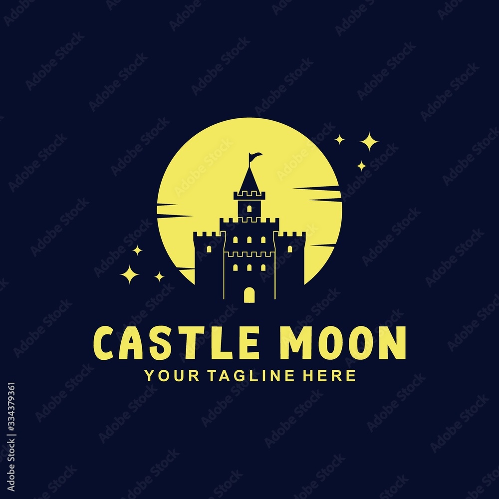 Castle logo design with flat style