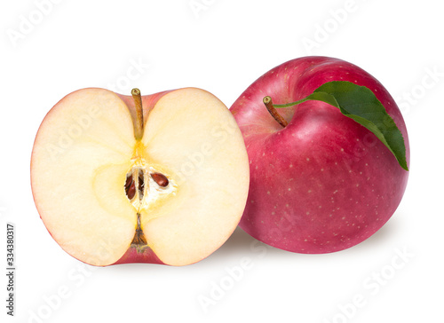 Fresh fuji Apple on white background,Red apples isolated on white background. With clipping path.