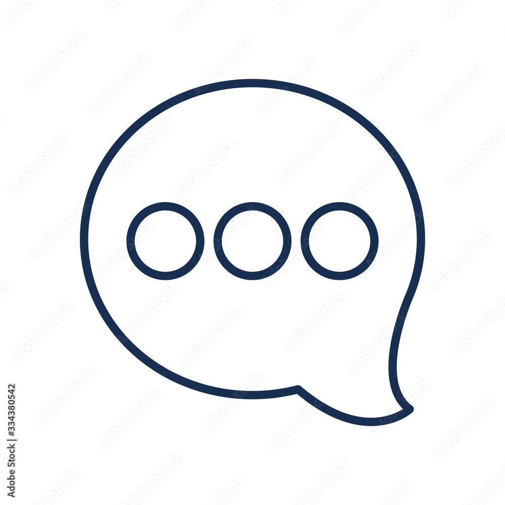 speech bubble with three dots icon, line style speech bubble with three dots icon, line style