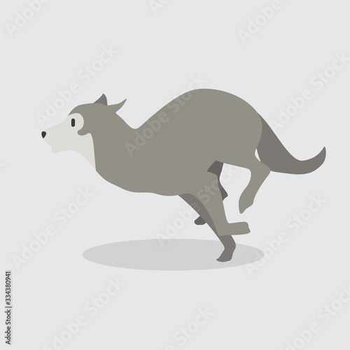 Cartoon wolf. Cute Cartoon wolf, Vector illustration on a white background. Drawing for children.