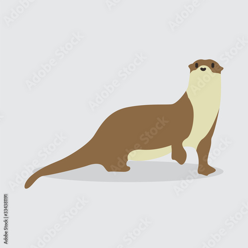 Cartoon otter. Cute Cartoon otter, Vector illustration on a white background. Drawing for children.