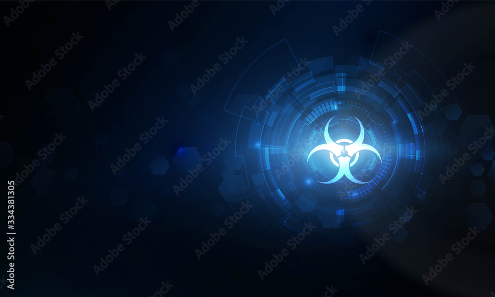 Abstract Light Search Danger Of infection Symbol Sign and covid 19 out technology Hitech communication concept innovation background vector design