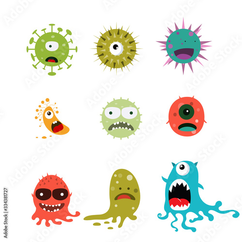 Set Various pathogens covid19 virus, vector design