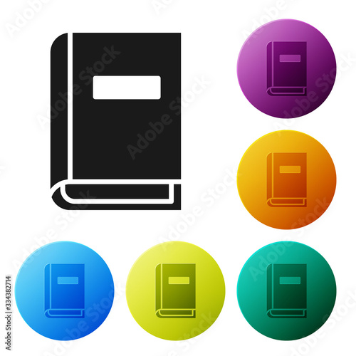 Black User manual icon isolated on white background. User guide book. Instruction sign. Read before use. Set icons in color circle buttons. Vector Illustration