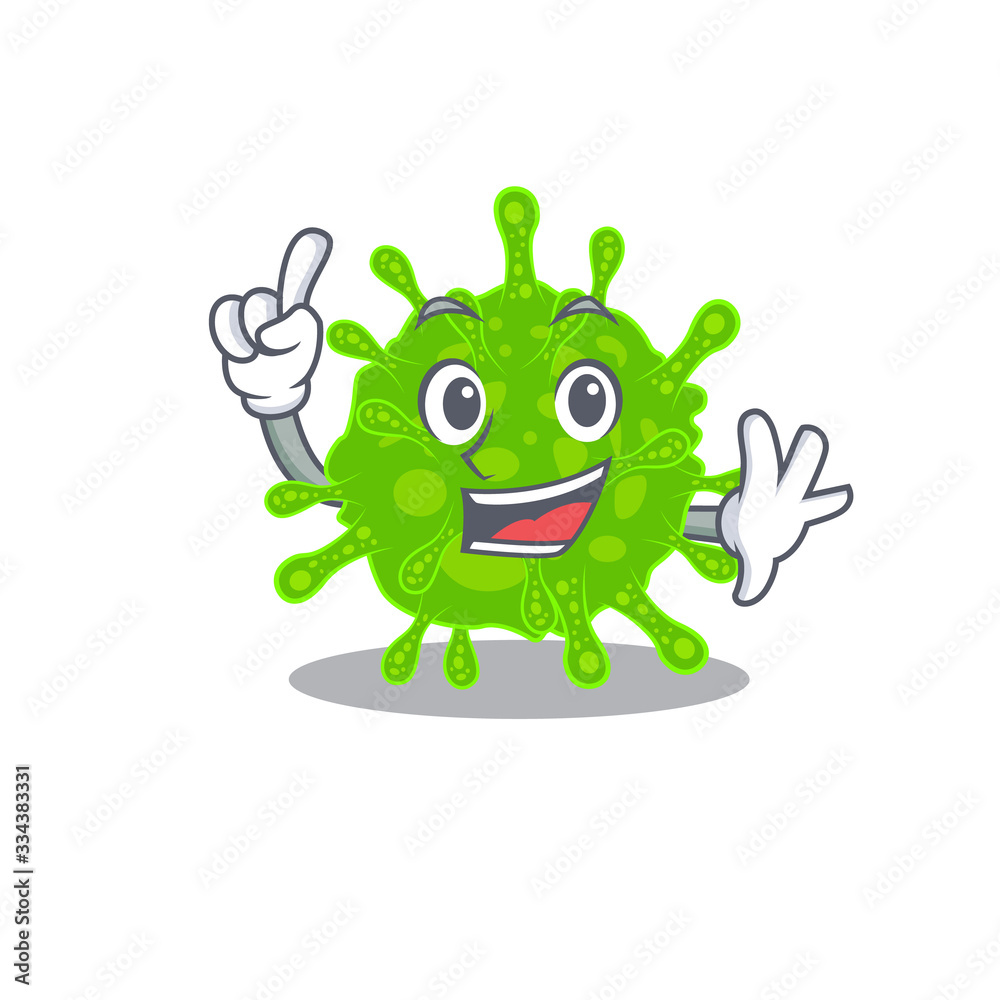 One Finger flaviviridae in mascot cartoon character style One Finger flaviviridae in mascot cartoon character style