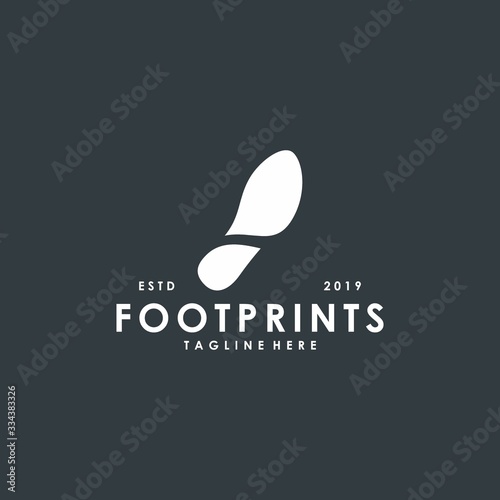 Minimalist foot prints logo design
