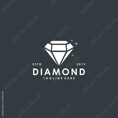 Minimalist white diamond logo design