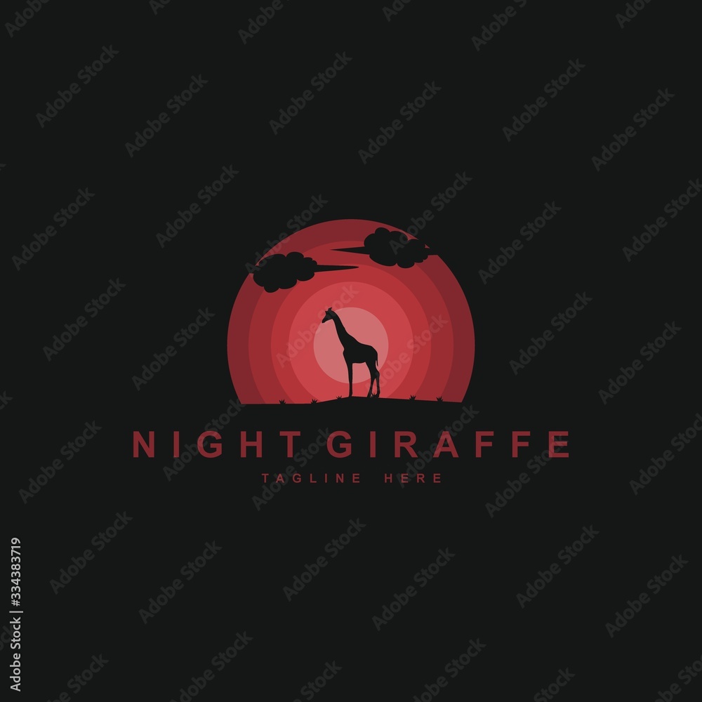 Midnight giraffe logo design inspiration