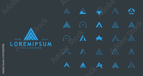 Minimalist letter A logo collection