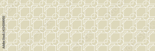 Geometric seamless white and olive green long background