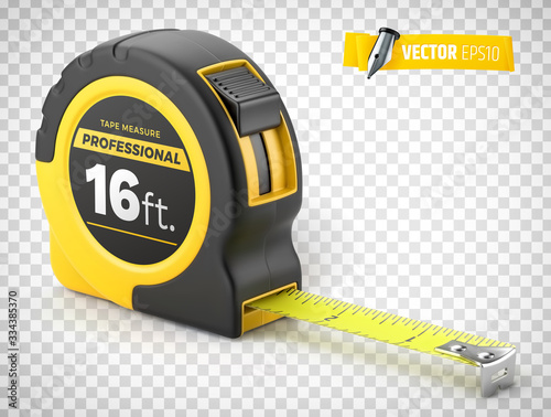 Mètre ruban vectoriel sur fond transparent