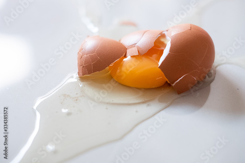 An egg is broken