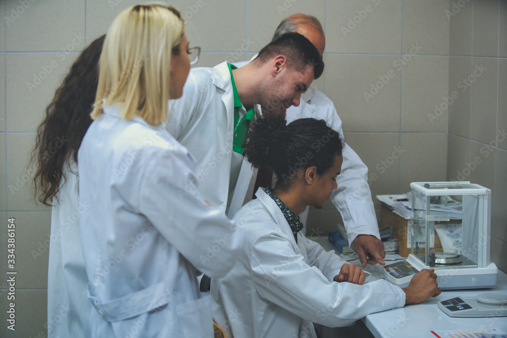 Laboratory scientist working at lab with test tube Laboratory scientist working at lab with test tube