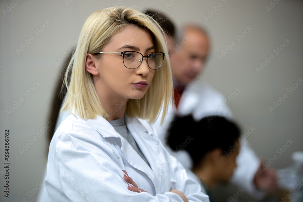 Fototapeta premium Laboratory scientist working at lab with test tube