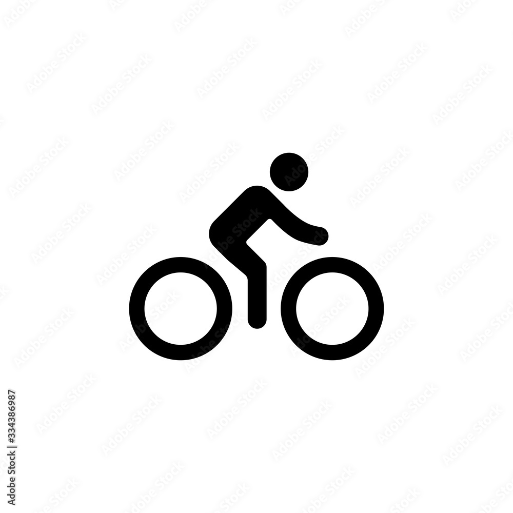 Fototapeta The man ride bicycle icon. Cyclist sign. Bike icon, Bicycle symbol trendy Flat style for graphic design, Web site, UI. EPS10. - Vector illustration