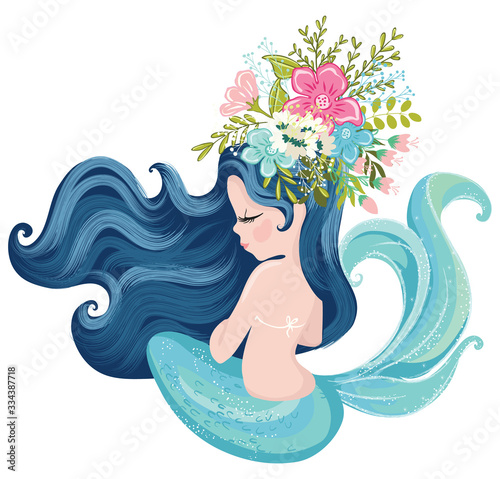 Lovely mermaid illustrations, kids fashion artworks, wallpapers, birthday and greeting card graphics.
