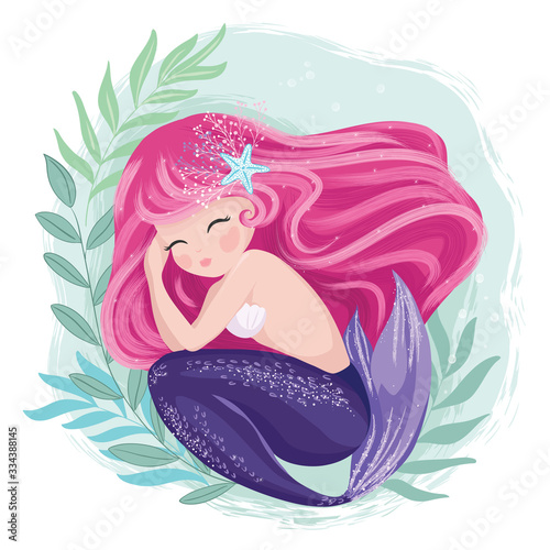 Lovely mermaid illustrations, kids fashion artworks, wallpapers, birthday and greeting card graphics.